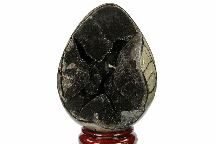 Bargain, Septarian Dragon Egg Geode - Black Crystals #134637
